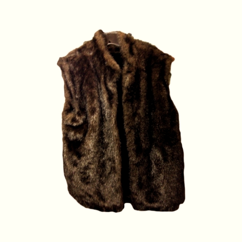 Women's Reversible Faux Fur Vest Large